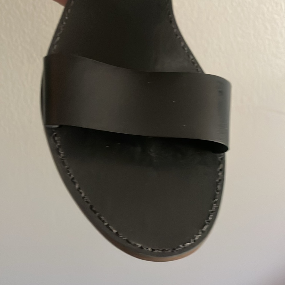Madewell Women’s The Boardwalk Ankle Strap Black Leather Sandals Size 8.5 - Picture 4 of 11